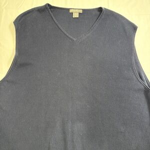 SWEATER‎ VEST MENS XL TALL Eddie Bauer  Navy MERCERIZED Cotton Pullover Classic